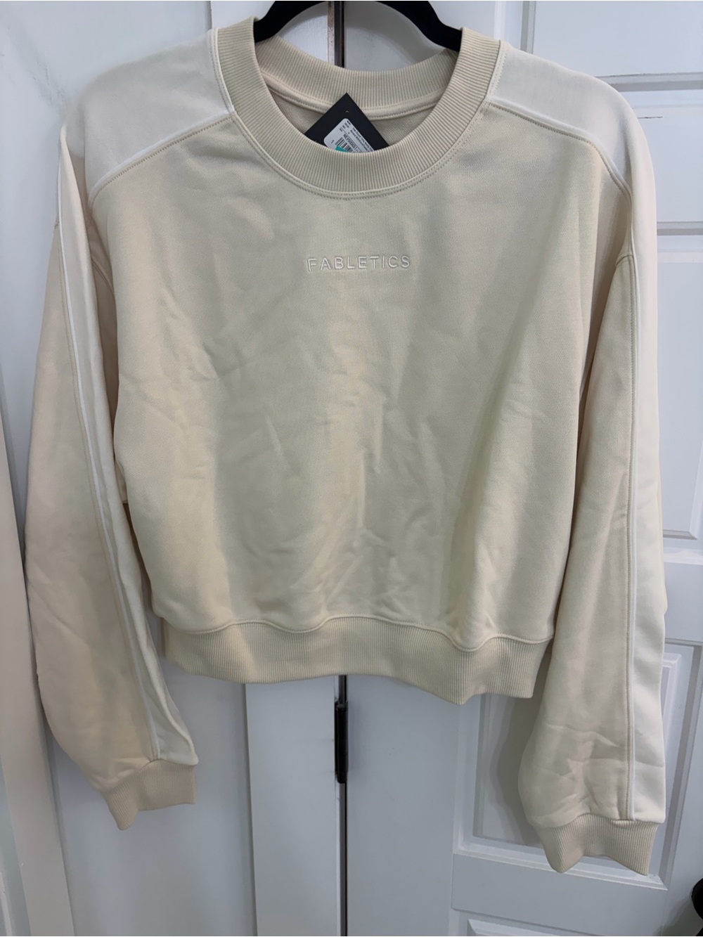 Fabletics Cream Crewneck Pullover Sweatshirt
